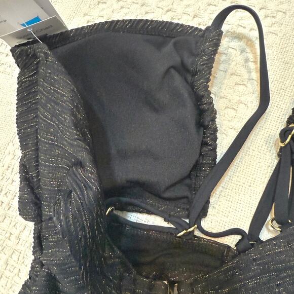 Time and Tru large cut out keyhole metallic shimmer one piece swimsuit SW 3030 - Picture 6 of 12